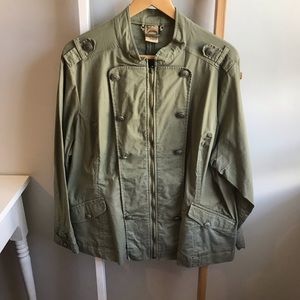 Green military jacket